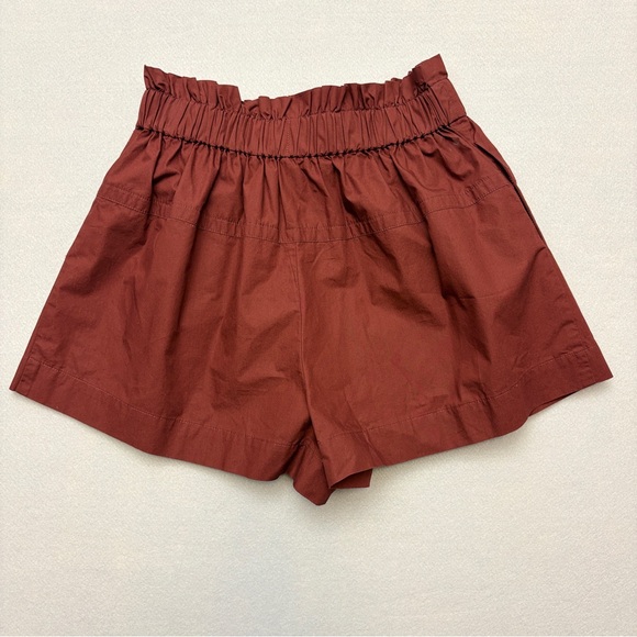 A.L.C. Nate High Waist Paper Bag Shorts Dark Bosco Size 27 - Picture 7 of 10